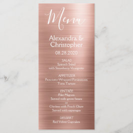 ピンクローズ金ゴールドモダンとエレガントなウェディングメニュー メニュー