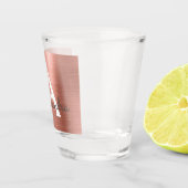 ピンクローズ金ゴールドモダンメタリックモノグラム誕生日 ショットグラス (右)