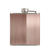 ピンクローズ金ゴールドモノグラムスクリプトブラッシュスチールメタル フラスク (裏面)