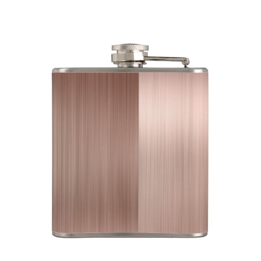 ピンクローズ金ゴールドモノグラムスクリプトブラッシュスチールメタル フラスク (裏面)