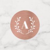 ピンクローズ金ゴールドモノグラム任意イニシャル パーソナライズされた コンフェッティ (スモール正面)