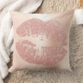 ピンクローズ金ゴールドリップグリッター赤面スパークリーキスルクス クッション (ブランケット)