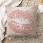 ピンクローズ金ゴールドリップグリッター赤面スパークリーキス クッション (ブランケット)