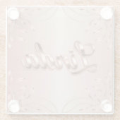 ピンクローズ金ゴールドリンダコースター ガラスコースター (裏面)