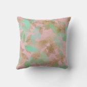 ピンクローズ金ゴールドリーフミントグリーンパステル クッション (裏面)