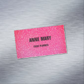 ピンクローズ金ゴールドレッドグリッターズ結婚イベントプランナー マグネット名刺 (インサイチュ)