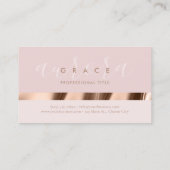 ピンクローズ金ゴールド優雅 名刺 (裏面)