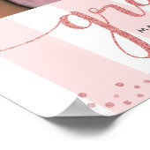 ピンクローズ金ゴールド卒業3フォトグリッタースクリプト ポスター (角)