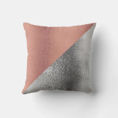 ピンクローズ金ゴールド及びシルバーメタリック装飾体 クッション (裏面)