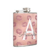ピンクローズ金ゴールド口紅キスモノグラム誕生日 フラスク (右)