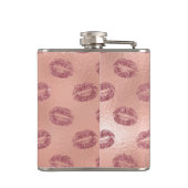ピンクローズ金ゴールド口紅キスモノグラム誕生日 フラスク (裏面)