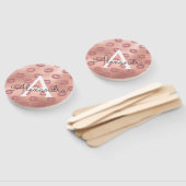 ピンクローズ金ゴールド口紅キスモノグラム ハンドファン (組立なし)