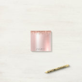 ピンクローズ金ゴールド名Post-it®メモ ポストイット (デスク上)