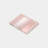 ピンクローズ金ゴールド名Post-it®メモ ポストイット (アングル)