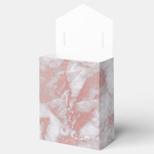 ピンクローズ金ゴールド大理石ハート誕生日結婚式の引き出物 フェイバーボックス (オープン)