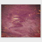 ピンクローズ金ゴールド大理石溶融ブルゴーニュ赤面 ラッピングペーパー (フラット)