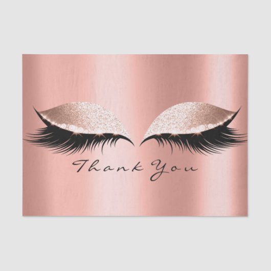 ピンクローズ金ゴールド感謝していコーラルアイズラッシュ 薄葉紙 (正面)