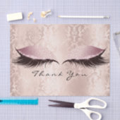 ピンクローズ金ゴールド感謝していブライダルアイラッシュ 薄葉紙 (クラフト)
