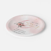 ピンクローズ金ゴールド我々は月の上にある紙プレート ペーパープレート (アングル)