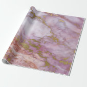 ピンクローズ金ゴールド抽象芸術大理石グラムストーンブラシ ラッピングペーパー (アンロールド)