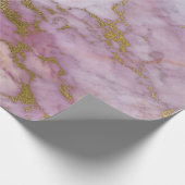 ピンクローズ金ゴールド抽象芸術大理石グラムストーンブラシ ラッピングペーパー (角)