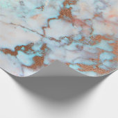 ピンクローズ金ゴールド抽象芸術大理石グラムブラシ海 ラッピングペーパー (角)