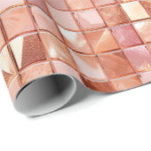 ピンクローズ金ゴールド抽象芸術 ラッピングペーパー (ロールコーナー)