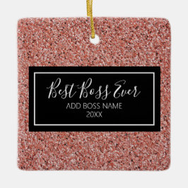 ピンクローズ金ゴールド最高のボスエバパーソナライズされたー セラミックオーナメント