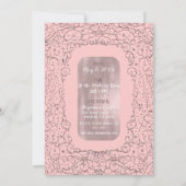 ピンクローズ金ゴールド王室のキャッスルプリンセススウィート16 招待状 (裏面)