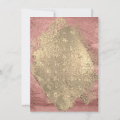 ピンクローズ金ゴールド痛みメイクアップ目グリッター16ブライダル 招待状 (裏面)