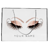 ピンクローズ金ゴールド白黒フライトアイズラッシュ ラージペーパーバッグ (裏面)