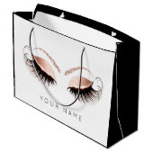 ピンクローズ金ゴールド白黒フライトアイズラッシュ ラージペーパーバッグ (裏面アングル)