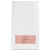 ピンクローズ金ゴールド粉末金属ミニマル抱き枕 スモールペーパーバッグ (裏面)