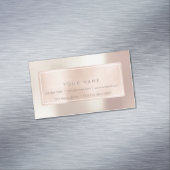 ピンクローズ金ゴールド粉末金属赤面角形名 マグネット名刺 (インサイチュ)