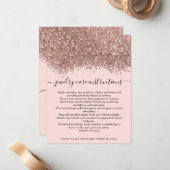 ピンクローズ金ゴールド紙吹雪グリッター気にジュエリーカード ノートカード (正面/裏面インサイチュ)