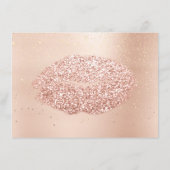 ピンクローズ金ゴールド紙吹雪スキンメイクアップリップギフトカード (裏面)