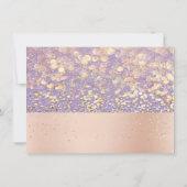 ピンクローズ金ゴールド紙吹雪パープルメイクアップギフトカード (裏面)