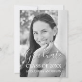 ピンクローズ金ゴールド素朴ウッド卒業パーティー 招待状 (正面)