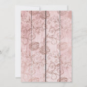 ピンクローズ金ゴールド素朴ウッド卒業パーティー 招待状 (裏面)