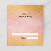 ピンクローズ金ゴールド結婚グリッター プレイスカード (外部開封)