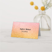 ピンクローズ金ゴールド結婚グリッター プレイスカード (裏面)