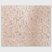 ピンクローズ金ゴールド結晶メタリック王室のダマスク ラッピングペーパー (フラット)