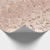 ピンクローズ金ゴールド結晶メタリック王室のダマスク ラッピングペーパー (角)