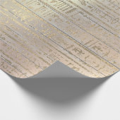 ピンクローズ金ゴールド赤面ウッドエジプトヘロジプス ラッピングペーパー (角)