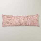 ピンクローズ金ゴールド赤面グリッターグラムガラスメタリック ボディピロー (裏面)