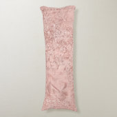 ピンクローズ金ゴールド赤面グリッターグラムガラスメタリック ボディピロー (正面縦)