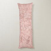 ピンクローズ金ゴールド赤面グリッターグラムガラスメタリック ボディピロー (裏面 (縦))
