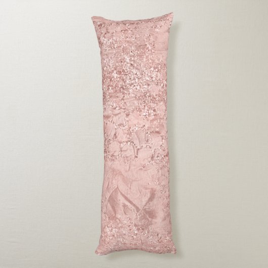 ピンクローズ金ゴールド赤面グリッターグラムガラスメタリック ボディピロー (裏面 (縦))