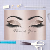 ピンクローズ金ゴールド赤面グリッターサンキューアイズ 薄葉紙 (クラフト)