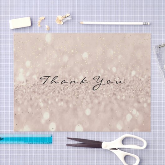 ピンクローズ金ゴールド赤面グリッターサンキュー赤面 薄葉紙 (クラフト)